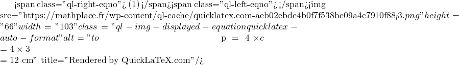 Mathplace quicklatex.com-69c134fda42112a1494f8ca5a667db15_l3 Exercice 2 : Calcul du périmètre