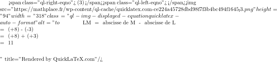 Mathplace quicklatex.com-e8ea8d119ae21c54f72a90e8d314010b_l3 III. Distance de deux points sur une droite graduée