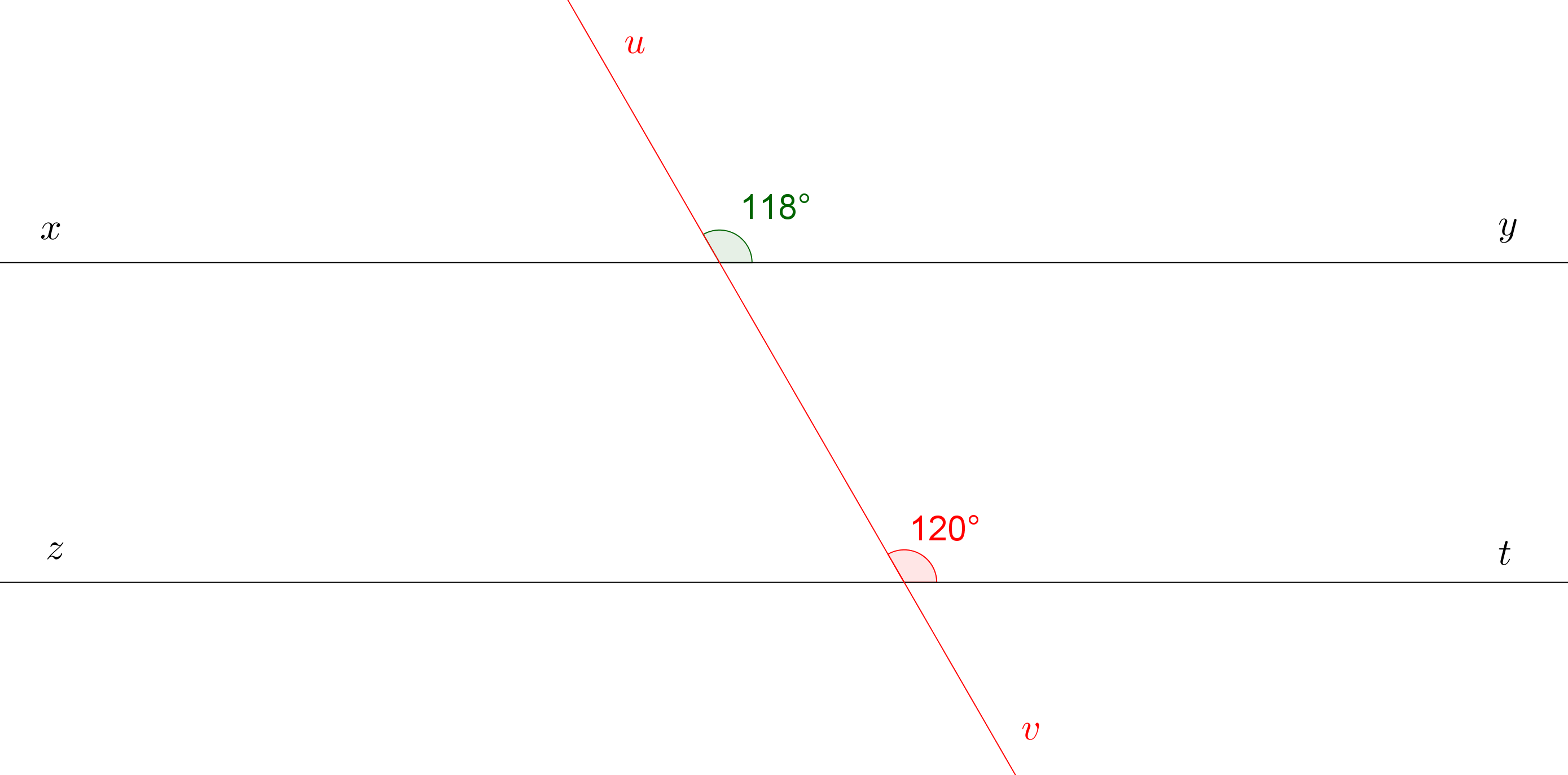 Mathplace angle05 Exercice 5 : droites non parallèles  