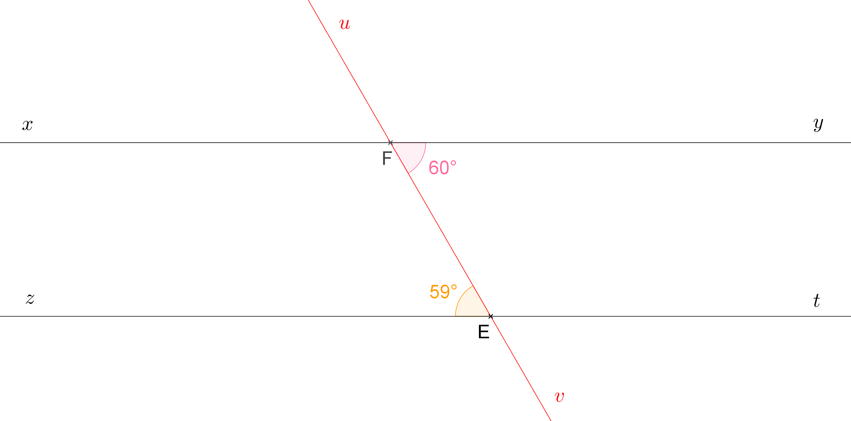 Mathplace angle06-1 Exercice 4 : droites non parallèles  