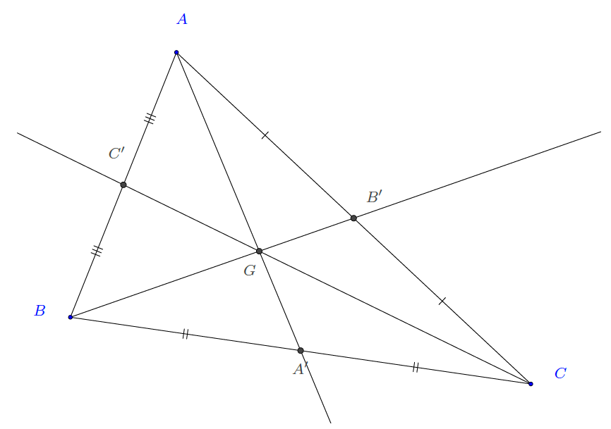 Mathplace exercice-geometrie-espace-7 Exercice 9 : centre de gravité d'un triangle  