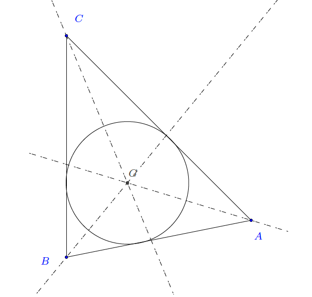Mathplace exercice-geometrie-espace-8 Exercice 10 : cercle inscrit à un triangle  