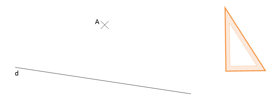 Mathplace cours_6e_droites-5 Méthode 1 : Tracer la droite perpendiculaire à une droite et passant par un point