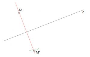 Mathplace cours_6e_symetrieaxiale-21-300x190 Méthode 1 : Comment tracer le symétrique du point M à l'équerre et au compas ?  
